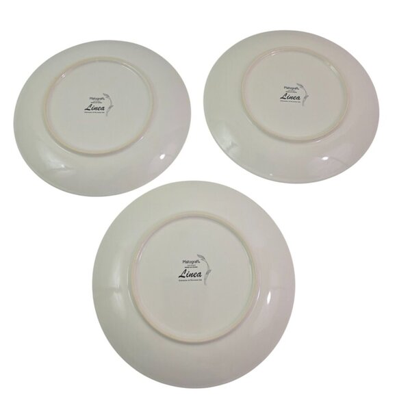 Pfaltzgraff Linea Grey on White Floral Coup Salad Luncheon Plates – Set of 3 - Picture 2 of 14